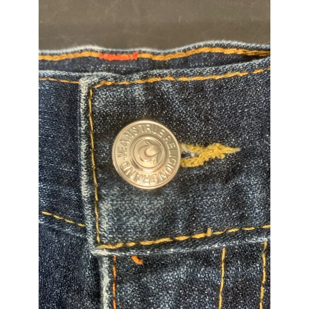 True Religion Ricky Relax Straight Flap Jean Mens 40x31 Dark Wash 100% Cotton